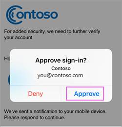 Tap Approve to allow sign in.