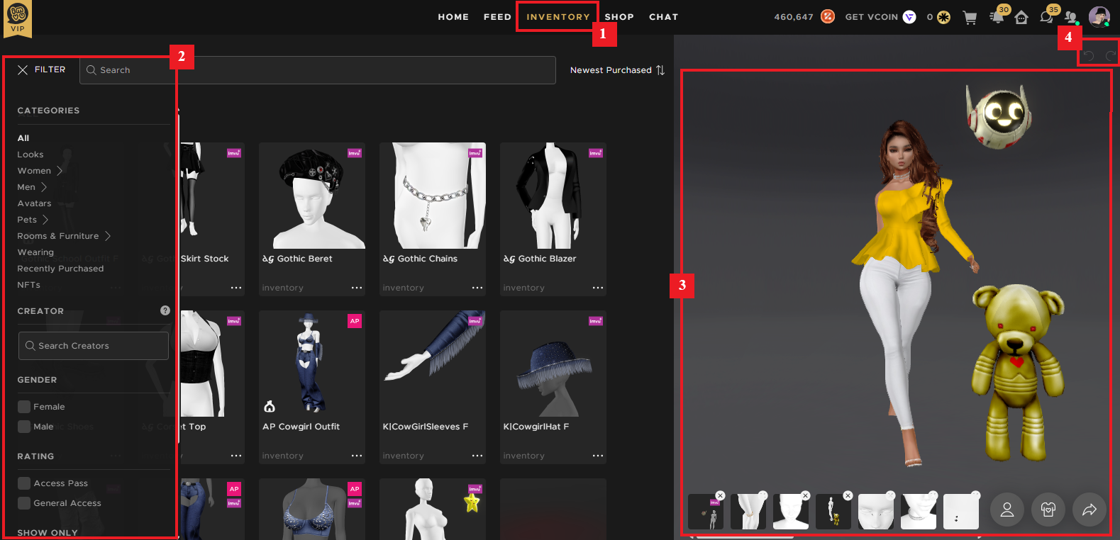 Dressing up on the IMVU Website Community Center