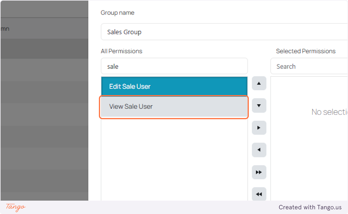 Click on View Sale User
