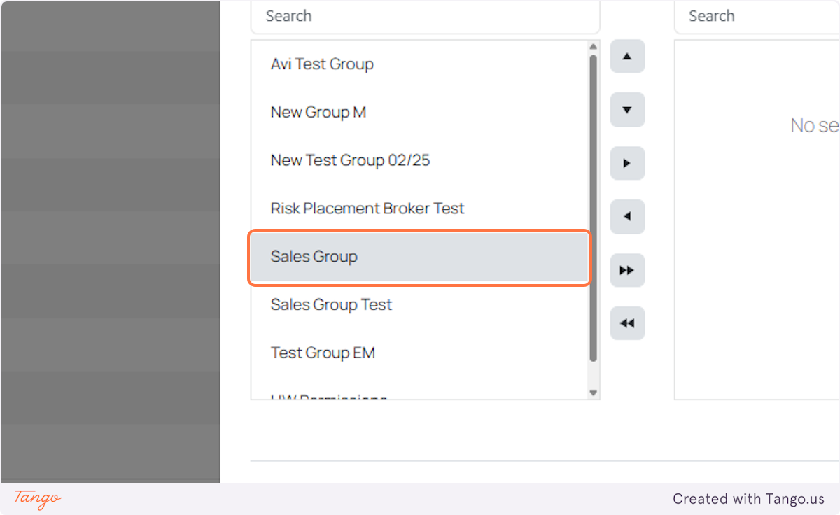 Click on Sales Group