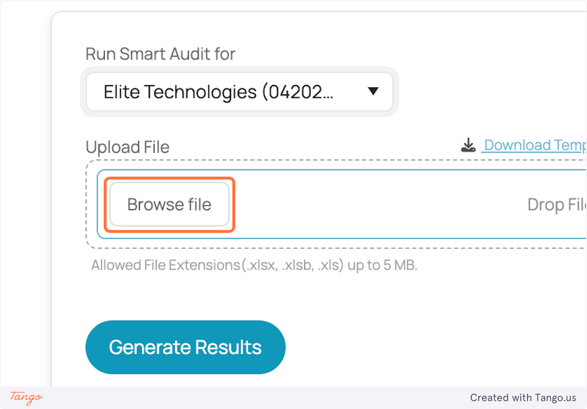 Click on Browse file