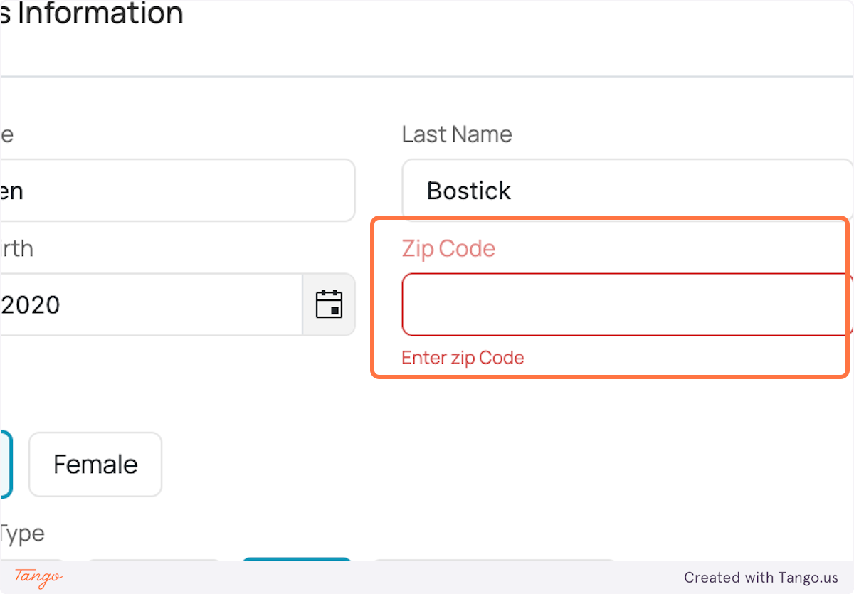 Click on Zip Code…