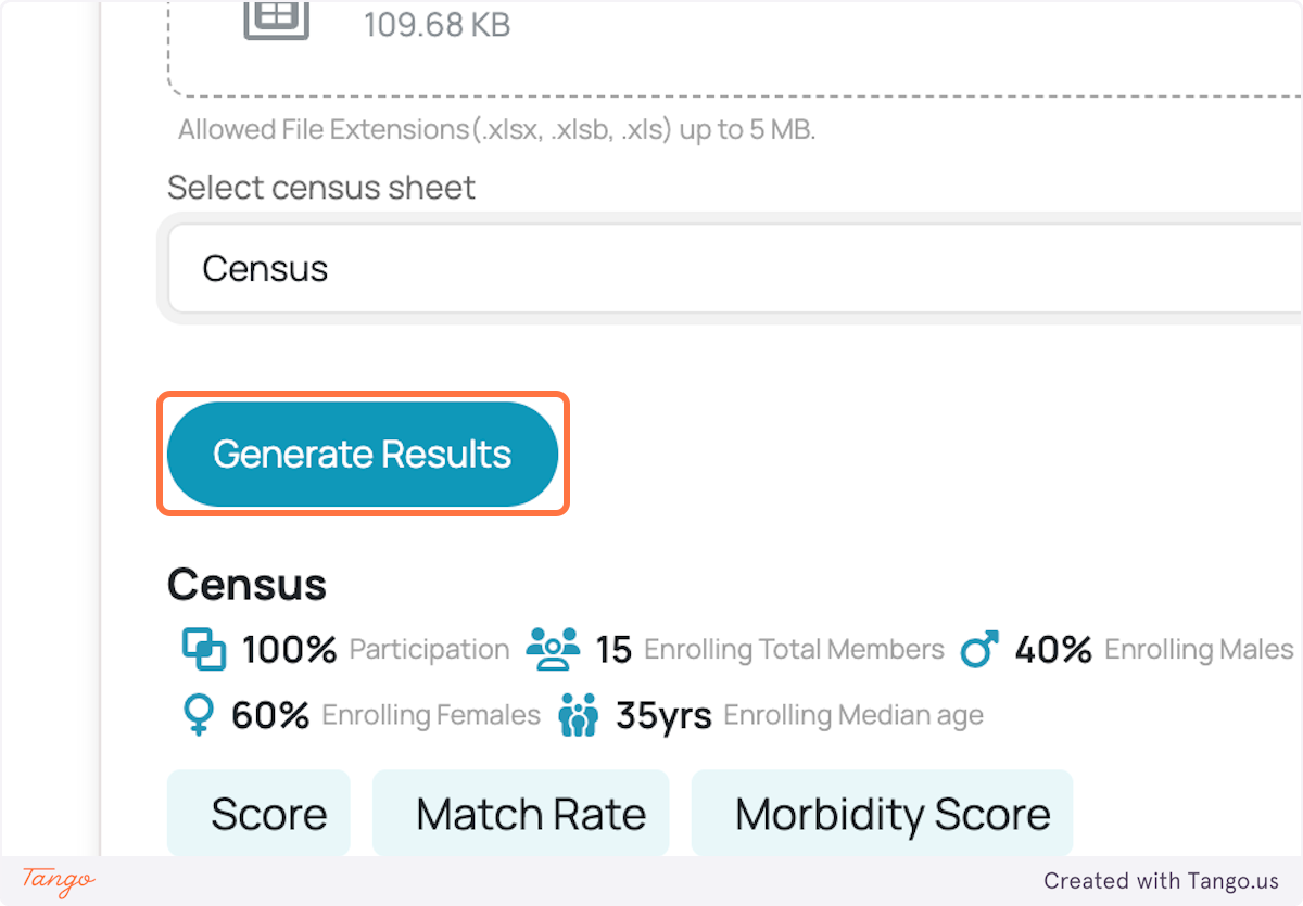 Click on Generate Results