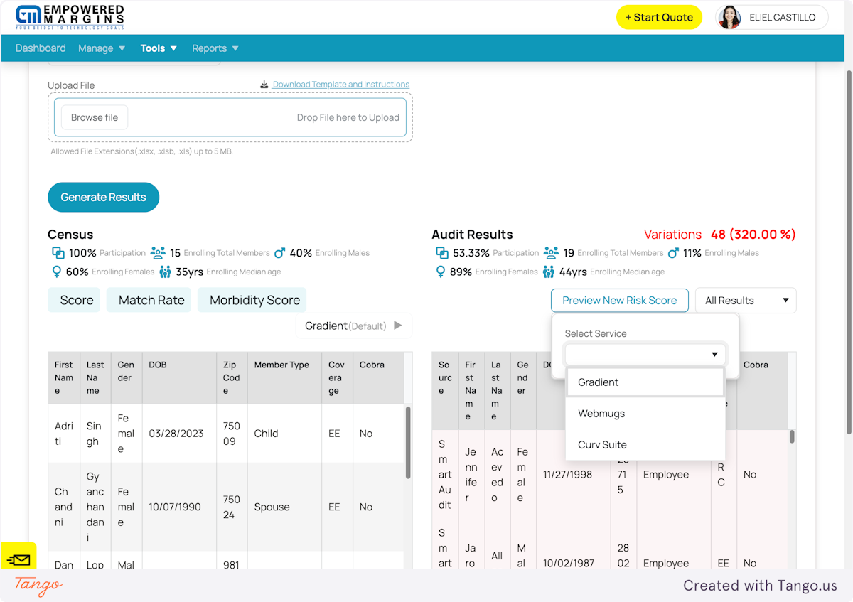 Drag highlighted element