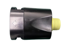 Um conector de plástico preto e amarelo 
Descrição gerada automaticamente