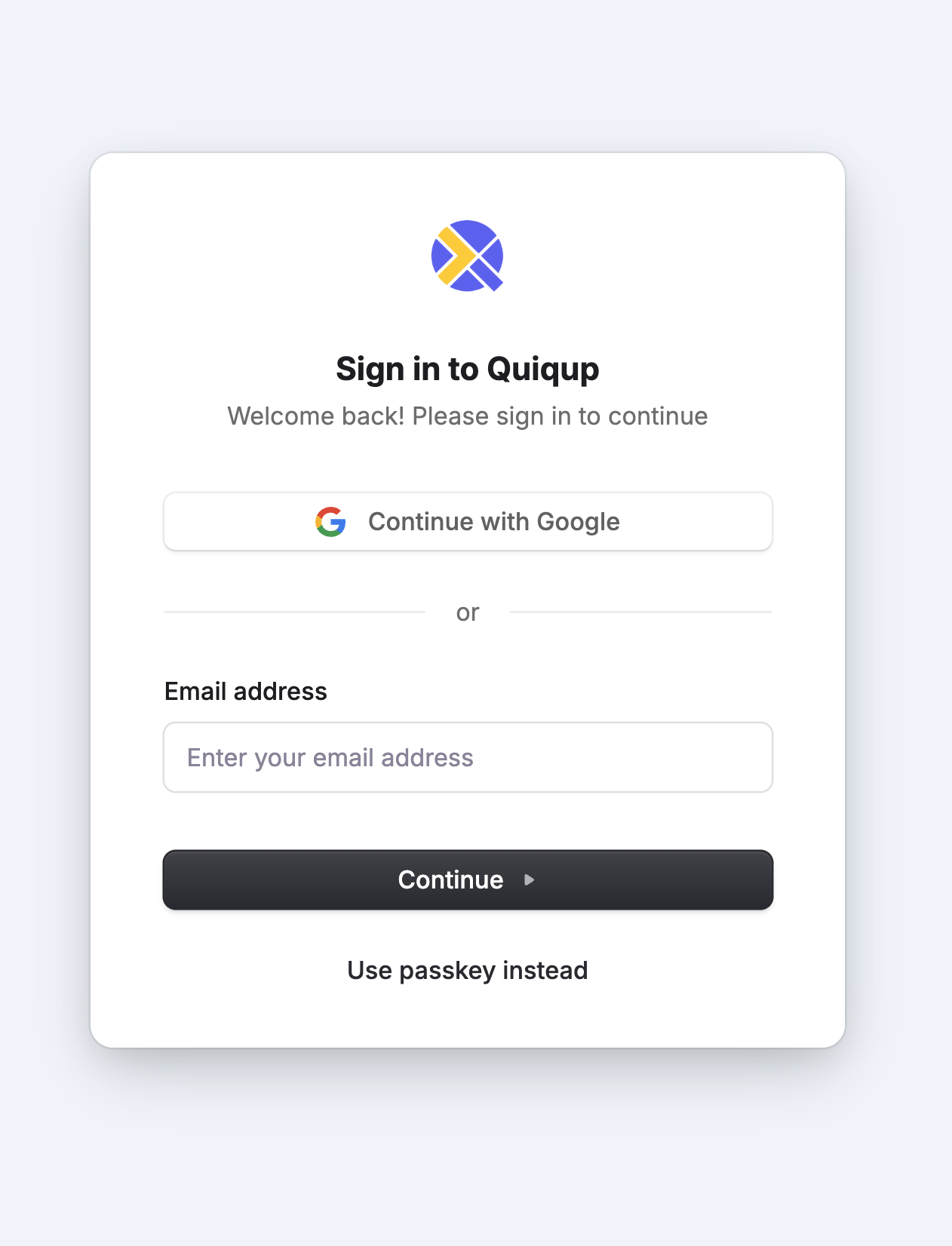 Enter your registered email on Quiqdash login page