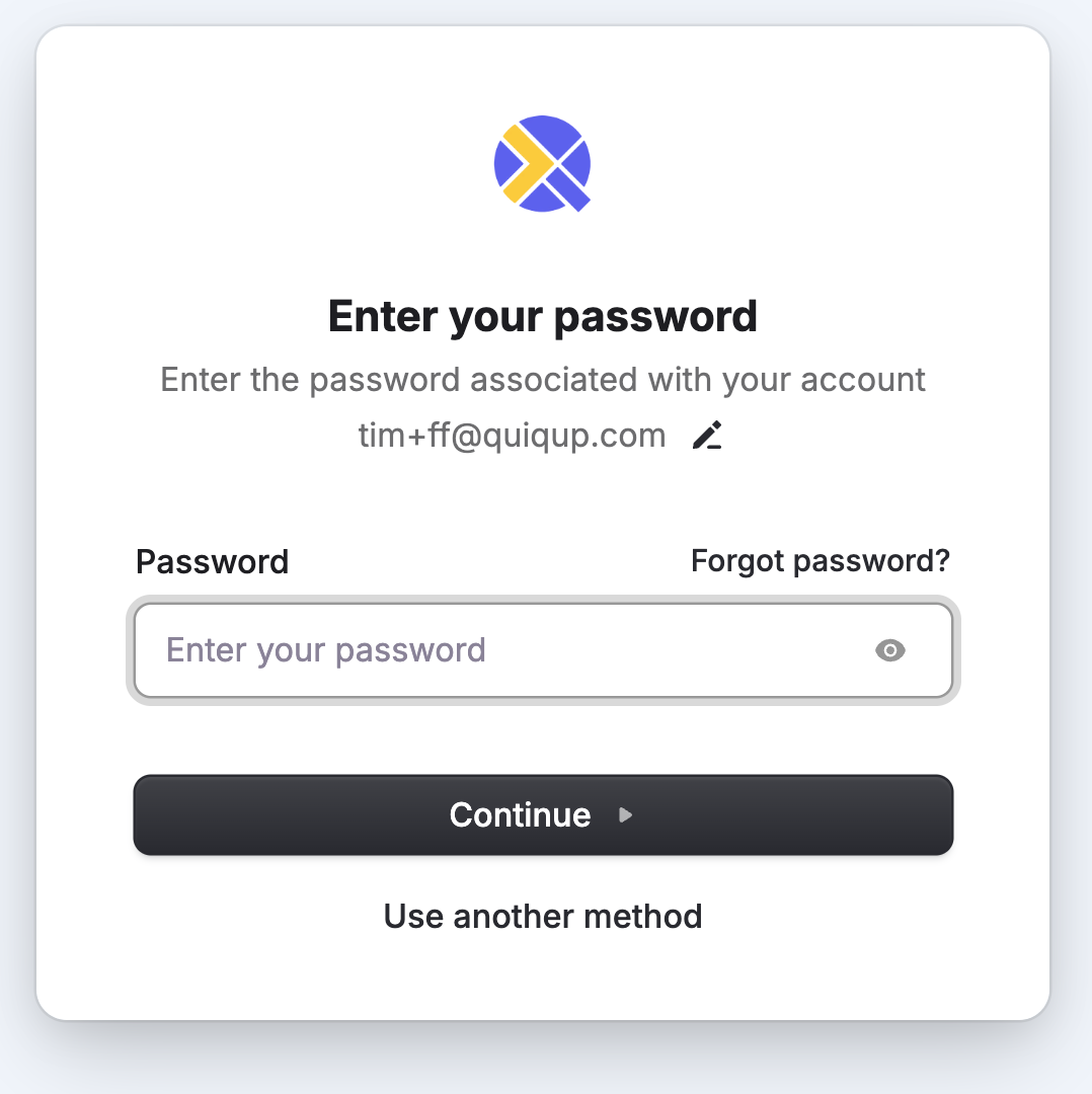Click Forgot password link on Quiqdash login page