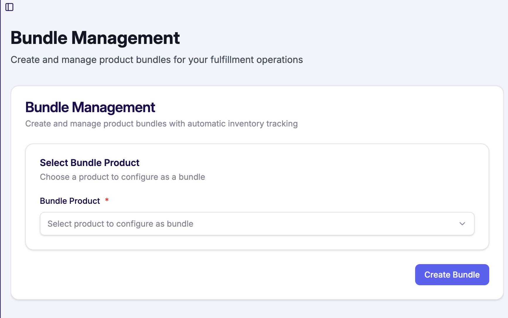 Bundles list and configuration