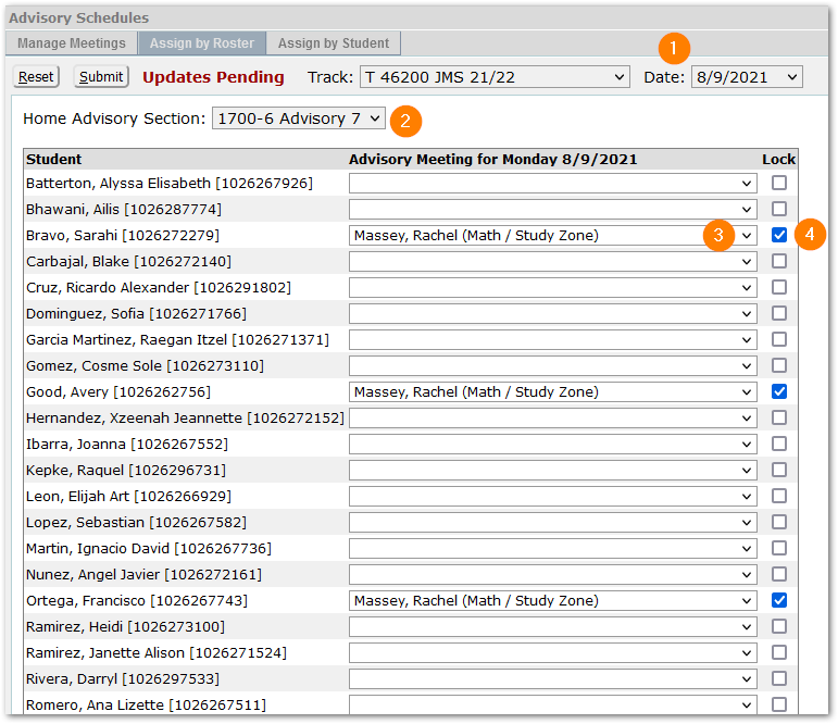 Assign by Roster tab