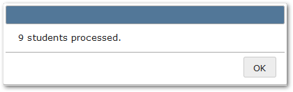 Count of students processed