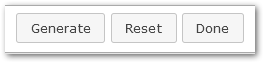 Generate, Reset, Done buttons