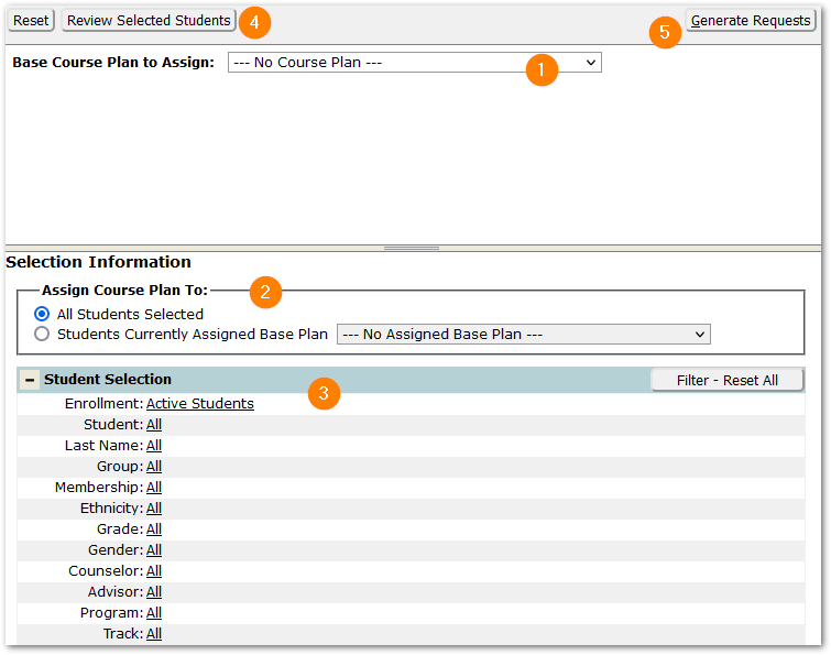 Assign Course Plan application
