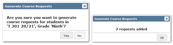 Confirmation messages