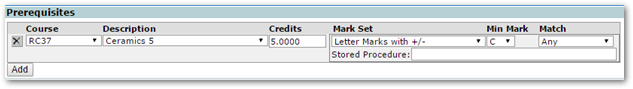 Adding a prerequisite course