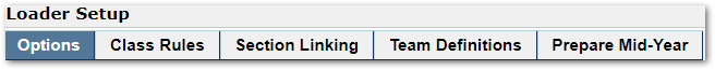 Loader Setup tabs