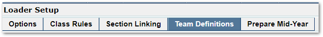 Team Definitions tab