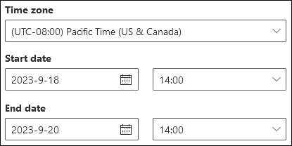 A Custom time range in a new message trace in the new EAC.