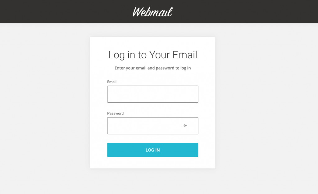 Screenshot of Webmail's login screen