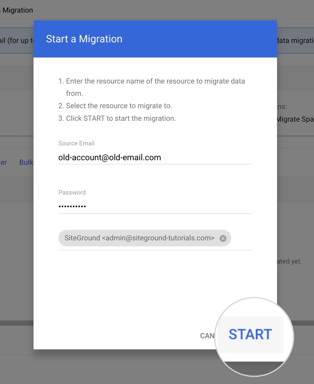 Start a migration to Google Workspace