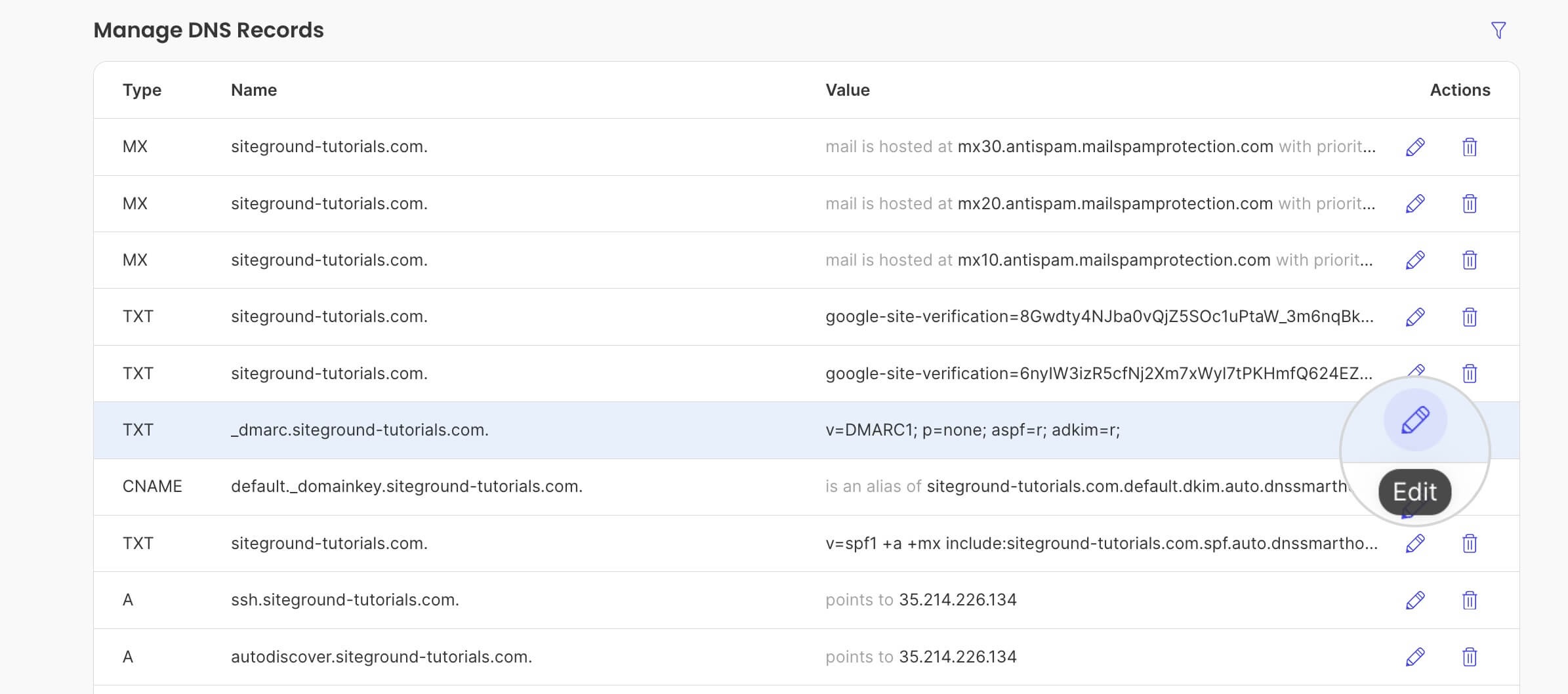 How to edit a DMARC record