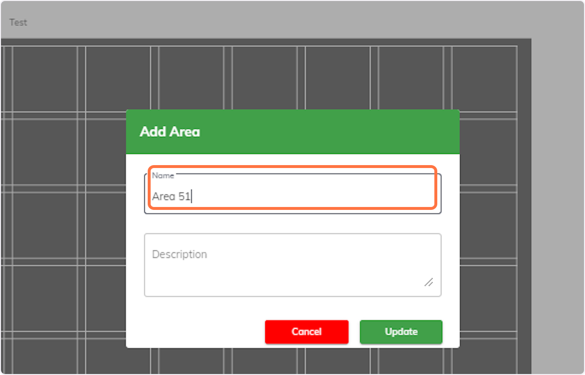 Click on Add Area: Begin creating a new area. Enter Details: Input the area name and description. Click on Add: Confirm the area.