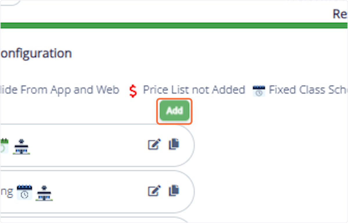 Click on Add: Begin creating a new training configuration.