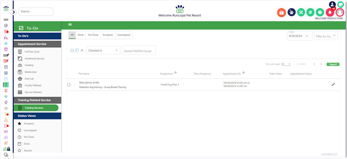 Navigate to Training Services: Go to the Training Services section under To-Do.