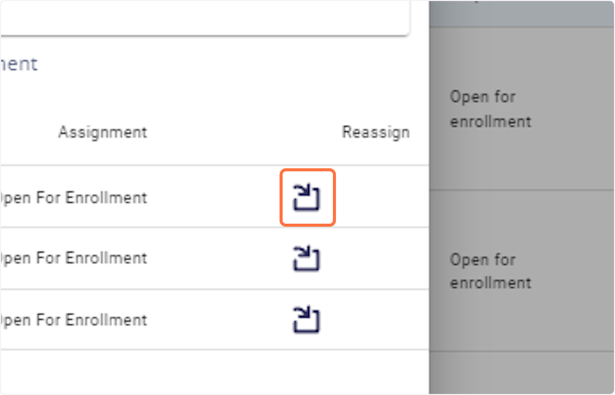 Click on the assigning icon. This opens a menu for assigning the training to a specific date slot.
