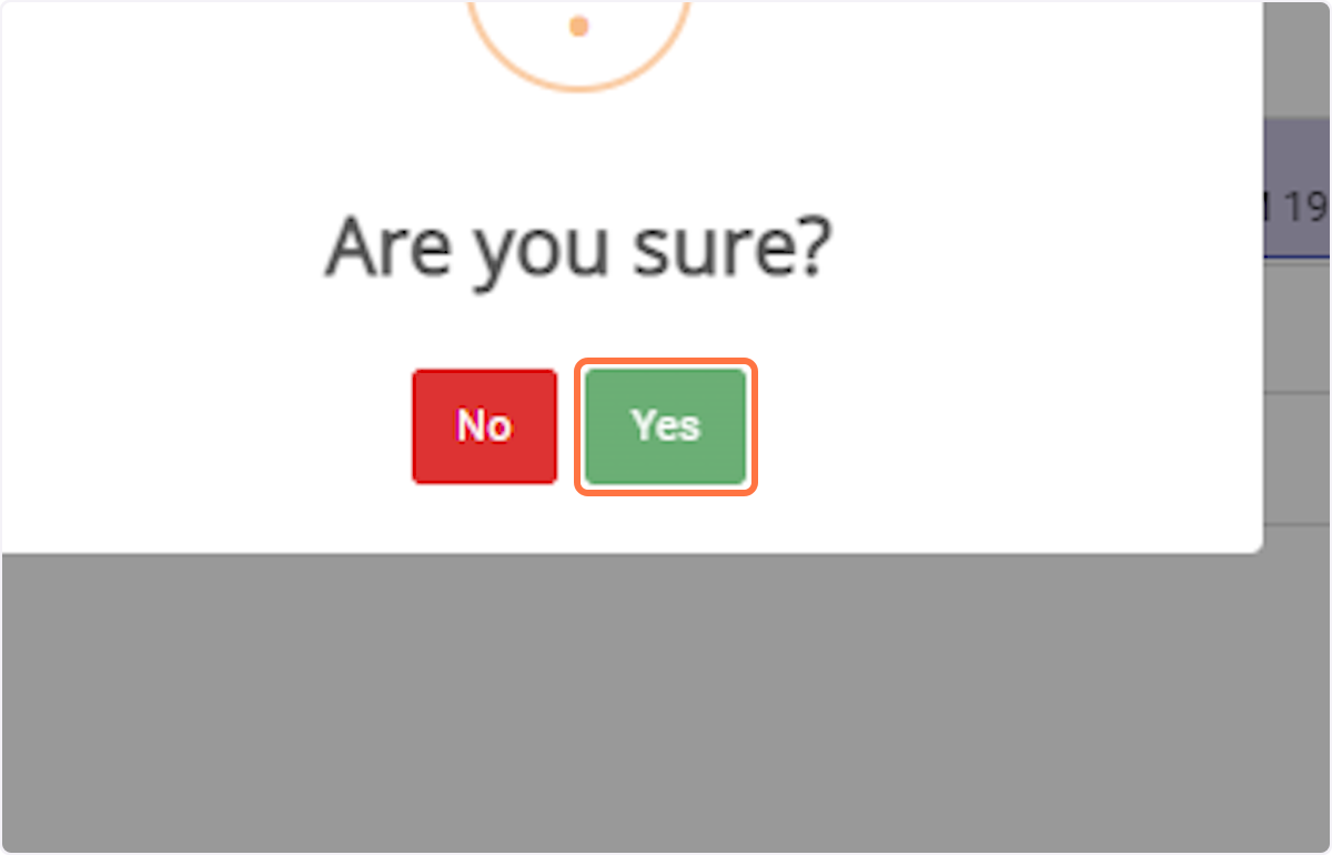 Click on "Yes". This confirms the assignment of the training to the selected class and date/time.