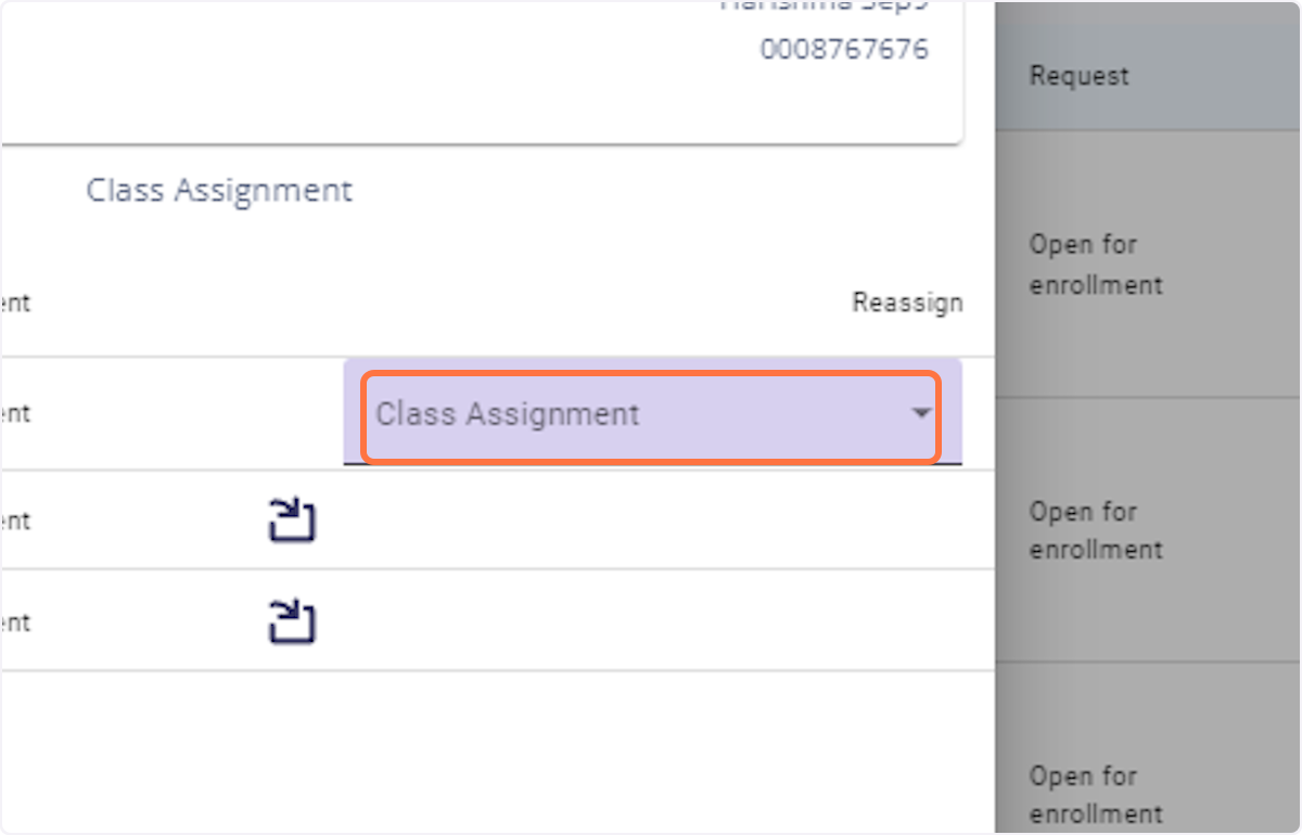 Click on "Class Assignment"
