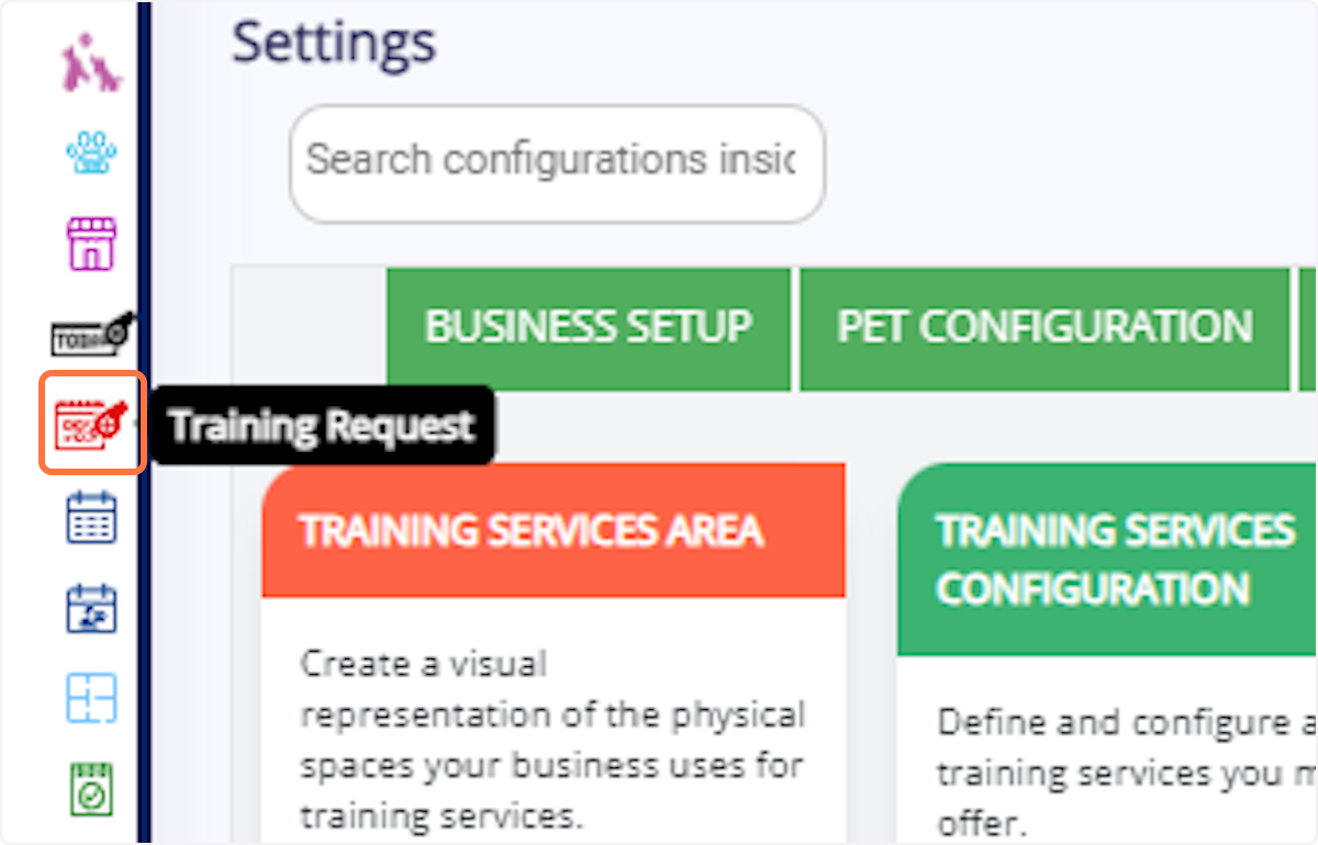Navigate to "Training Request" menu