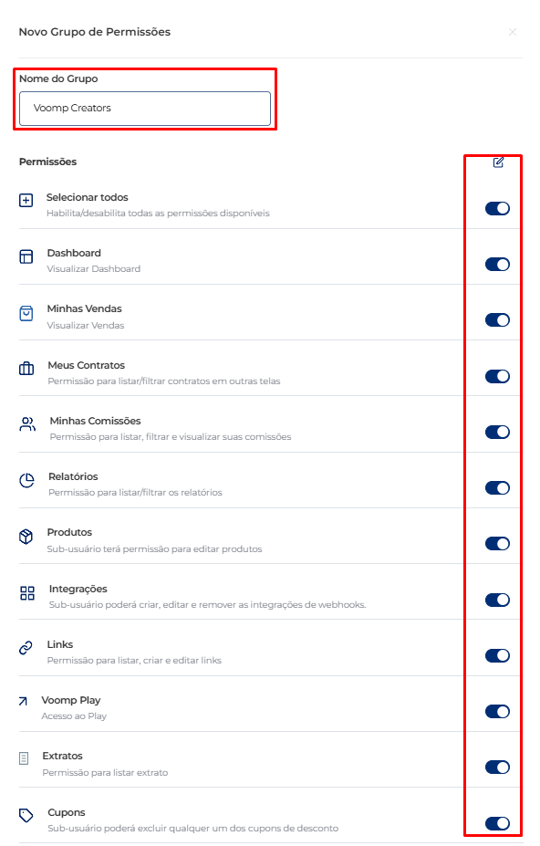 Definindo Permissões