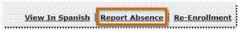 parent reported absence link in parentconnection
