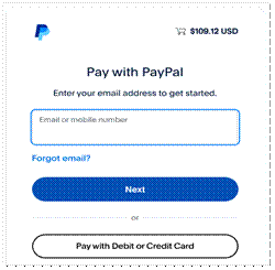 Paying with PayPal logging into an account