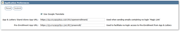 Application Preferences