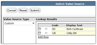 Custom value source