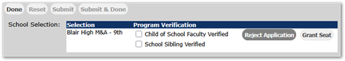 Review Tab-Reject application option
