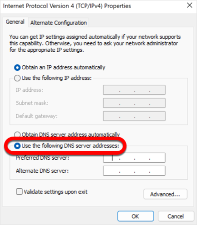 Cambiare il DNS su Windows