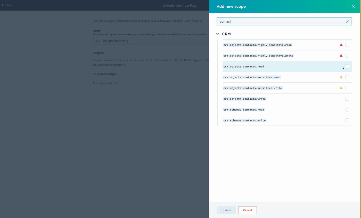 The Add new scope panel with 