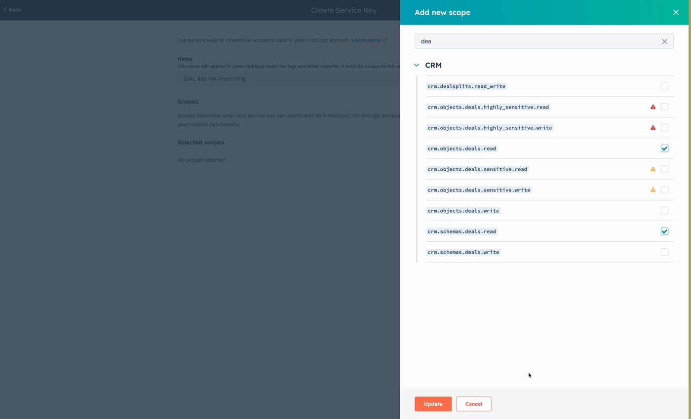 The Add new scope panel with 