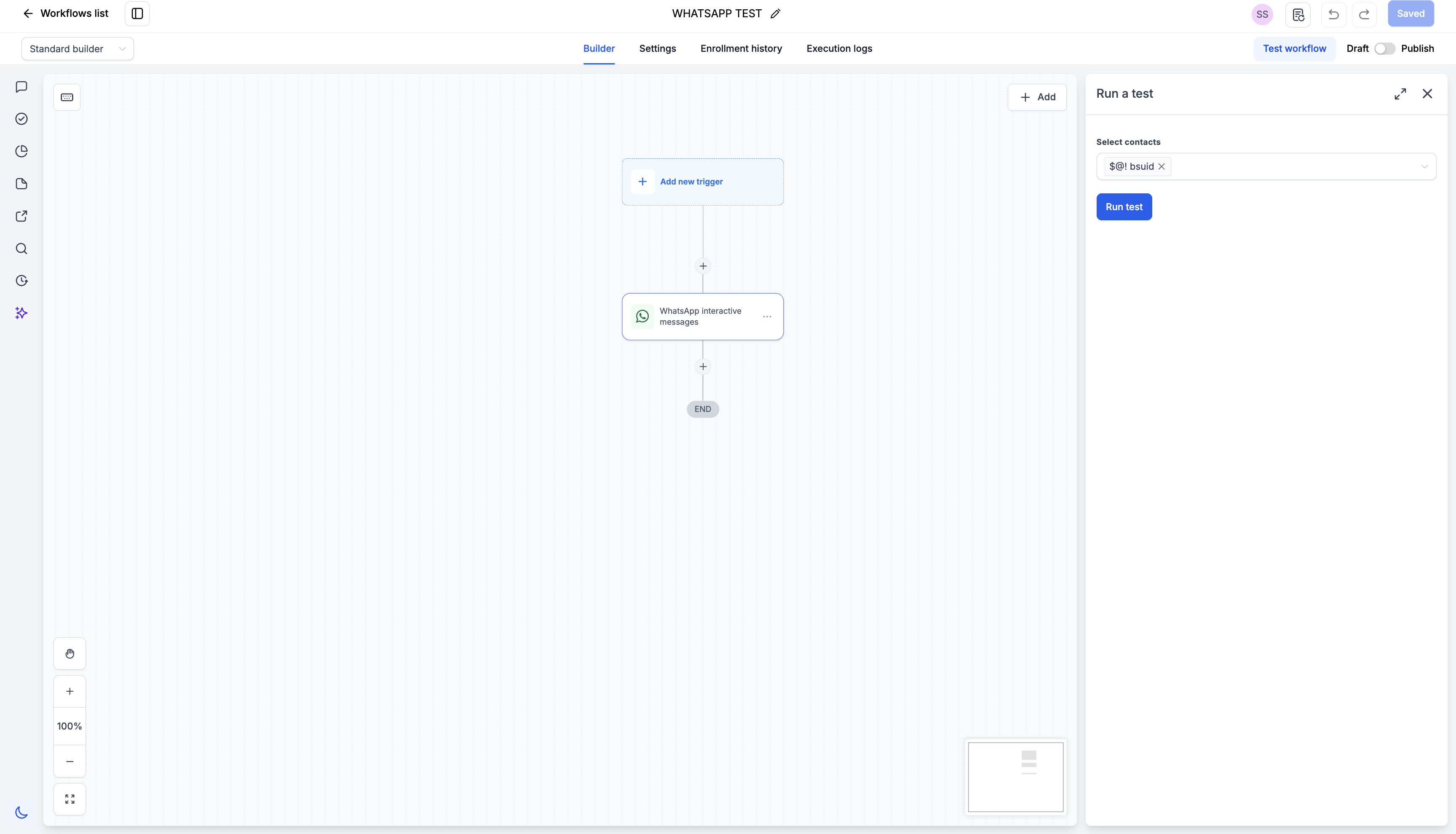 Publishing and testing the workflow