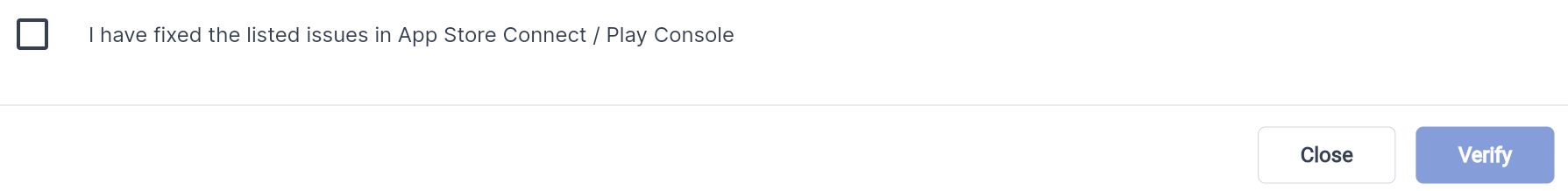 Tick the confirmation box, then select Verify to re-run the checks.