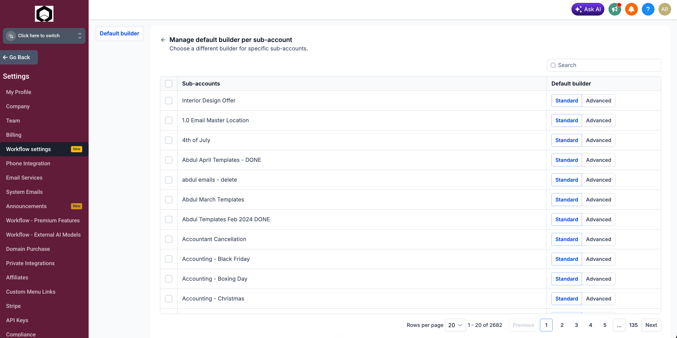 2. Set the Default Builder at the Agency Level (image 7 of 7)