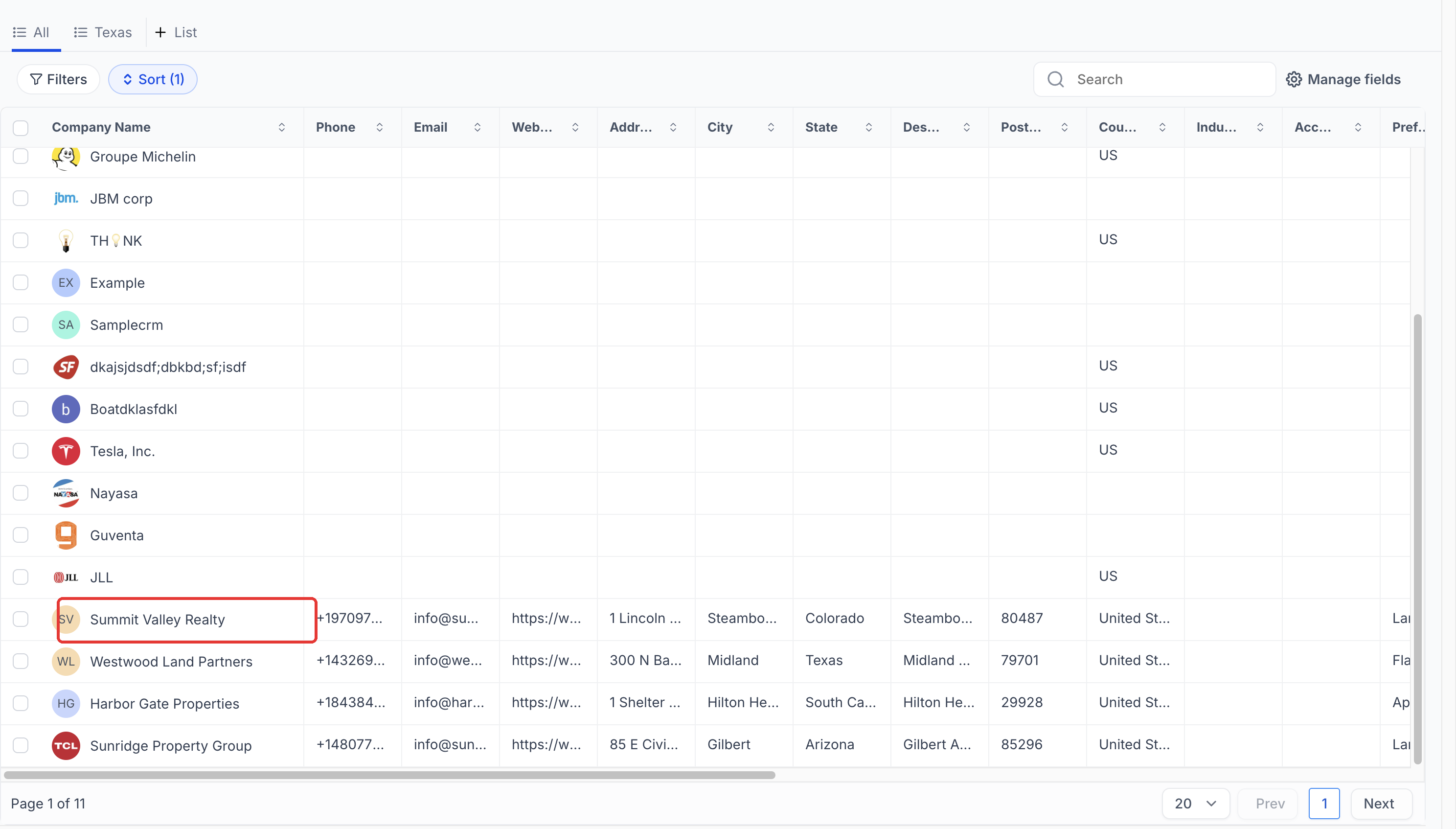 Step 1: Go to Contacts > Companies and click a Company name.