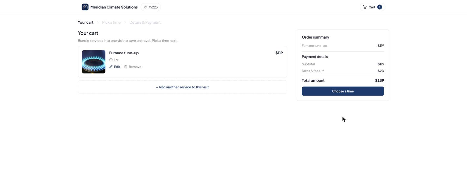 Cart with order summary