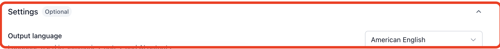 Output language setting