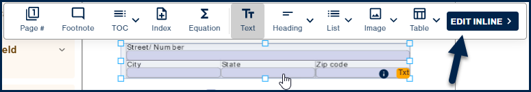 The "Edit Inline" button is highlighted in the toolbar. 