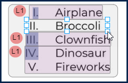 A new List Item is being created around "Broccoli." 