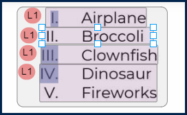 Screenshot showing the new List Item for "Broccoli" but the label has not been marked. 