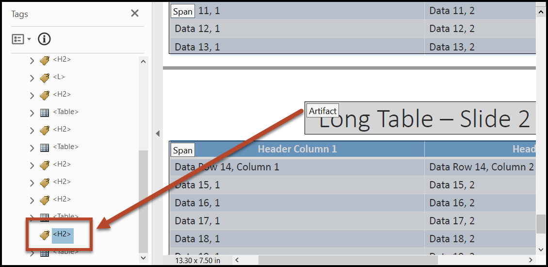 Screenshot showing the Artifacted content in the physical view and the empty tag in the Tags tree. 